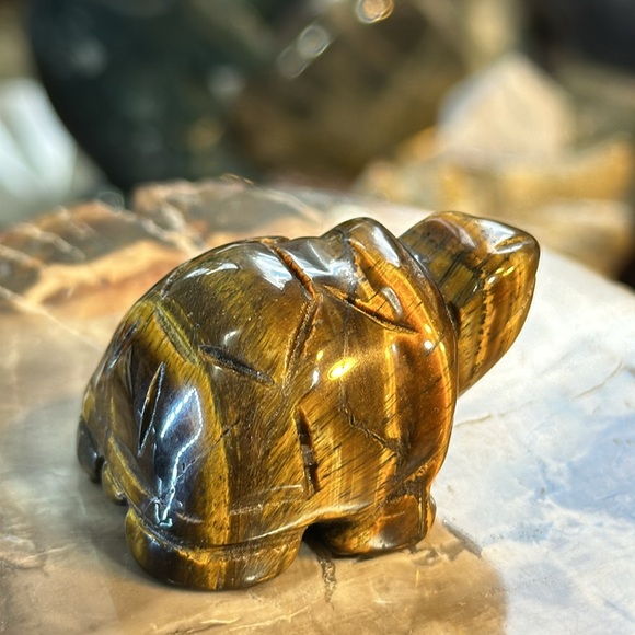 🎄SALE🎄Tigers Eye Crystal Turtle Carving! - Picture 5 of 5